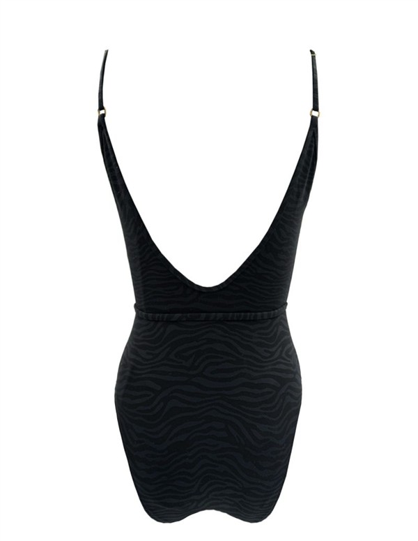 EMMA 914 ZEBRA ONE PIECE BLACK